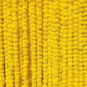 Guirnaldas de Flores Artificiales de Caléndula, Material de Poliplástico, Decoración Festiva para Pooja, Bodas, Diwali, San Valentín, Año Nuevo, Hogar - Product Image 6