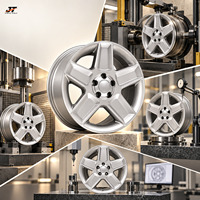 Jantes forgées 6061-T6 argent satiné, design rectangulaire large à 5 branches, 18-22 pouces, 5x139.7 5x127 5x114.3 pour Porsche Audi Volkswagen