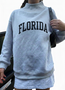 Women Oversized Solid Crew Neck Embroidery Sweatshirt <b>Drop</b>-Shoulder Long Sleeve Knitted Cotton 100% Autumn Wear - Product Image 5