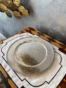 Assiette de présentation ronde élégante en métal argenté, dessous de plat décoratif, plateau de service pour mariage, fête, banquet, décoration de table - Product Image 3