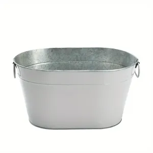 Durable Red Boat Shape Galvanized Metal Party Ice Bucket with Handles 5L Capacity Beverage <b>Cooler</b> for Bulk Order Wholesale - Product Image 5