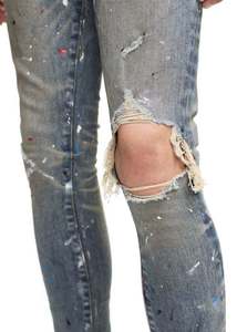 Pantalon évasé pour homme avec logo personnalisé, très respirant, coupe ample, en jean délavé vintage, style streetwear, été/hiver, vente en gros - Product Image 5