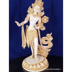Estatua de Tara Verde de Pie, Resina Budista Hecha a Mano en Nepal, Decoración para el Hogar - Product Image 3