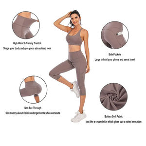 Leggings Capri pour femmes de haute qualité, décontractés et respirants, pour la gym, le yoga, la remise en forme, service OEM, leggings personnalisés pour femmes - Product Image 6