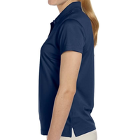 Chemise formelle pour femme en tissu maille unie 100 % polyester, teinte unie, séchage rapide, anti-boulochage, respirante, confortable, avec logo et patte de boutonnage