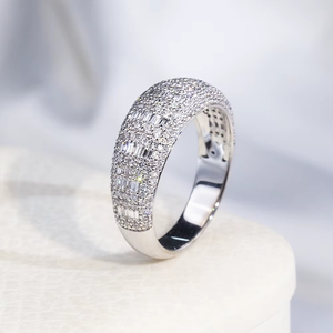 CONCEPTION 925 <b>Silver</b> 14k Gold Baguette Round Lab Grown Diamond Band <b>Men</b> Women Jewelry <b>Ring</b> Engagement <b>Ring</b> - Product Image 4