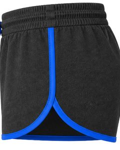 Shorts de sport pour femmes personnalisés noir et bleu royal, séchage rapide, respirants, taille élastique, pour la gym, le fitness, les loisirs et les activités sportives - Product Image 6
