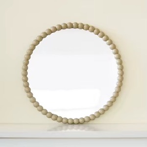 <b>Round</b> Matte Yellow Modern Handmade Bone Inlay Wall <b>Mirror</b> for <b>Bathroom</b> Entryway Living Room Hanging Decor by REHMAN CRAFT - Product Image 1