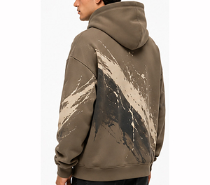 Sweat-shirt à capuche de luxe noir pour homme, coupe oversize, en coton épais, style streetwear hiver, chaud et tendance - Product Image 5