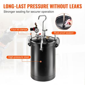 Serbatoio a Pressione in Acciaio Regolabile 60 psi 15L/3.75gal per Verniciatura a Spruzzo LVLP - Product Image 6