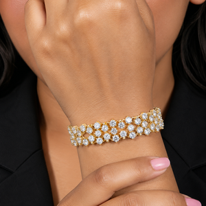 Round Cut Lab Grown Diamond Tennis <b>Bracelet</b> Multi Row Diamond <b>Bracelet</b> 925 <b>Silver</b> 10K 14K Gold DEF VVS Fine Jewelry For Women - Product Image 2