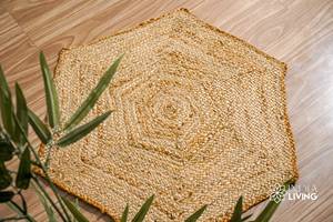Tapis en jute tissé à la main, forme hexagonale, tapis naturel tressé, décoration intérieure, salon, chambre, fabricant en gros - Product Image 6