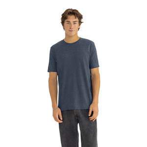 NEXT Level เสื้อยืดสีดำและสีฟ้าสำหรับผู้ชายเสื้อยืดใส่สบายคอแต่งเทปหนัก - Product Image 1