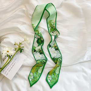Decorative Silk Bag Strap Oil Painting Style Small Ribbon Long Scarf Belt Fashion <b>Headband</b> Spring and Summer Thin Streamer - Product Image 2