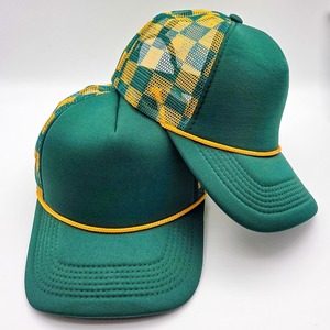 Gorra Trucker Unisex de Malla a Cuadros Naranja, 6 Paneles, Ajustable, Casual, para Primavera/Verano, para Adultos - Product Image 6