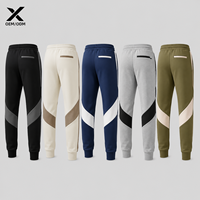 Pantalon de survêtement professionnel X Sports City pour homme, coupe colorée, taille élastique avec cordon de serrage, design épissé, style décontracté, coton et élasthanne