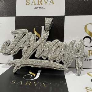 Colgante con Nombre de Moissanita VVS Totalmente Incrustada, Plata 925, Joyería Hip Hop Personalizada para Hombre, Letra Personalizada, Certificado GRA, Precio de Fábrica - Product Image 5