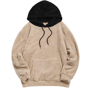 Sudadera con capucha extragrande de forro polar para hombre, con bloques de color, manga raglán, peso pesado, morado y negro, informal, para invierno - Product Image 2