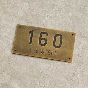 Customized Vintage Brass Nameplate Personalized <b>Plaque</b> Satin Finish Brass Sign House Sign Commercial Sign Brass Doorplate - Product Image 5