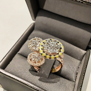 แหวนเพชรแท้ทรงบริลเลียนต์คัต สไตล์ชาติพันธุ์ ชุบโรเดียม ประดับด้วยทองคำขาว 14k ชุบทองคำขาว ประดับเพชร IGI Certified สำหรับสุภาพสตรี - Product Image 1