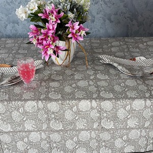 Mantel de Algodón Floral Clásico Hecho a Mano con Estampado de Bloques, Ecológico y Duradero, para Fiestas y Bodas, Estilo Rajasthan - Product Image 3