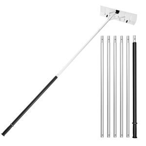 Rastrello da Neve con 26 Lame in Alluminio, Ruote Raschiatrici Regolabili da 7,5-20 Piedi, Manico Antiscivolo, Strumento per la Rimozione della Neve - Product Image 1