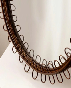 Natural White Rattan Basic Mirror Handcrafted Beautiful Makeup Mirror From Artex Thien Thanh - Product Image 2