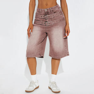 Pantalones Vaqueros Casuales de Cintura Alta para Mujer con Parches, Estilo Vintage, Corte Holgado y Relajado, Doble Botonadura con Hebilla Metálica - Product Image 4
