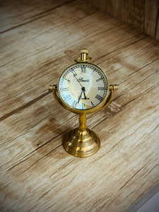Nautical Solid Brass Gyroscope Desk <b>Clock</b> Vintage Maritime Tabletop Timepiece Antique Ship-Inspired Office & Home Decor - Product Image 6