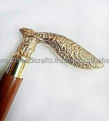Bastón de madera hecho a mano con mango de latón decorativo, bastones para caminar de moda, bastón de madera con alta calidad - Product Image 1