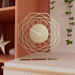 White Tabletop <b>Clock</b> Decorative Timepiece Perfect For Home Office Bedroom And Modern Desk Decor Wholesale From India - Product Image 2