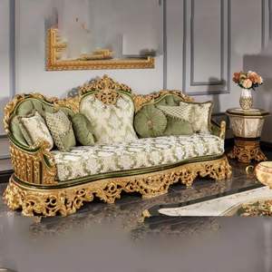Juego de Sofás Tallados de Lujo Europeos en Oferta, con Cubierta de Madera Maciza, para Apartamentos y Hoteles, Muebles para Sala de Estar - Product Image 3