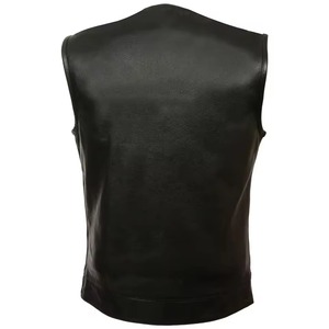 Hot Selling New Style Lightweight Casual Breathable Winter <b>Men's</b> Genuine Leather <b>Vest</b> <b>Slim</b> Fit Customizable Wholesale Windproof - Product Image 2