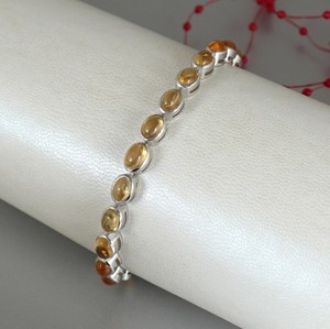 Natural Citrine Stone <b>Bracelet</b> in 925 Sterling Silver Yellow Crystal <b>Gemstone</b> <b>Bracelet</b> Handmade Elegant Jewelry - Product Image 2