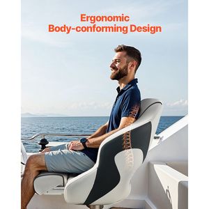 Sedile per Barca con Schienale Alto, Ribaltabile, Tipo Capitano, con Cuscino in Spugna Ispessita, in Pelle PVC Impermeabile, Ergonomico per Scafo in Alluminio - Product Image 3