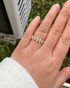 Anillo de Eternidad con Diamantes Cultivados en Laboratorio de Corte Ovalado, Anillo de Eternidad Completo Ovalado de Oro de 14k, Anillo de Boda Ovalado Creado en Laboratorio - Product Image 5