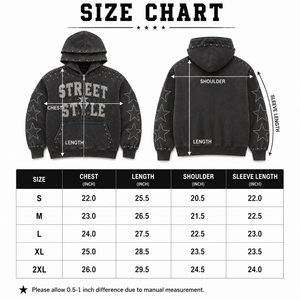 Sweat à capuche oversize noir unisexe avec fermeture éclair, style streetwear, en coton molletonné épais délavé à l'acide, imprimé graphique, capuche double couche - Product Image 5