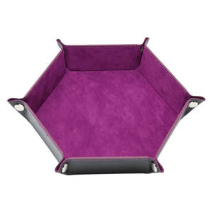 Plateau à dés hexagonal pliable en cuir, taille personnalisable, écologique et de haute qualité, design unisexe pour le rangement des dés - Product Image 5