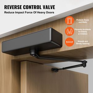 Chiudiporta Idraulico Regolabile da 330 Libbre, Automatico per Uso Commerciale e Residenziale, in Alluminio per Porte di Varie Dimensioni - Product Image 3