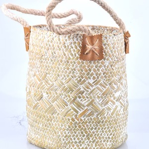 Cesta multifuncional hecha a mano de hierba marina, maceta, cesta de almacenamiento hecha a mano para escritorio, venta al por mayor, ecológica, hecha en Vietnam - Product Image 6
