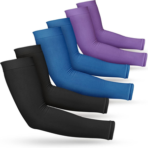 Manchons de cyclisme unisexes en polyester et élasthanne à séchage rapide, noir, bleu, violet, pour adultes, avec logo personnalisé - Product Image 6