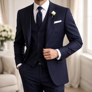 Trajes de hombre OEM de Bangladesh: Blazer transpirable, antiarrugas, antipilling, con medio entretela, a medida, tallas grandes. - Product Image 4
