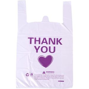 Sacchetti di Plastica Bianchi 12x19 Pollici per Piccole Imprese, Sacchetti a T-Shirt con Manico per Asporto Cibo, Confezione da 150 Pezzi - Product Image 1