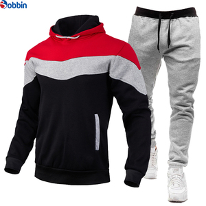 Trajes deportivos personalizados con etiquetas y estampados para hombre, sudadera con capucha y pantalones de patchwork, ropa deportiva gruesa y cálida para otoño e invierno - Product Image 2