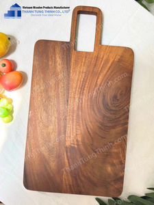 Plateau de service décoratif en bois personnalisé avec poignée, pour contact alimentaire, finition polie, écologique, usage résidentiel, fabriqué au Vietnam - Product Image 6