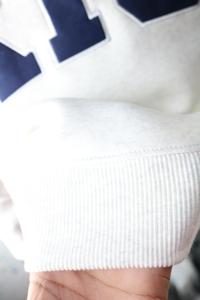 RISH ASH GREY <b>Mock</b> <b>Neck</b> Sweatshirt 100% BLUE Applique Embroidery wide <b>neck</b> Sweatshirt Finer Threads - Product Image 5