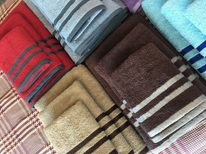 <b>Striped</b> Cotton <b>Bath</b> <b>Towel</b> Rectangular Pla in Dyed Skin-Friendly Home Use - Product Image 2