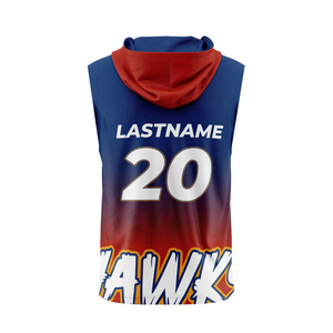 Camiseta de Fútbol 7v7 para Niños con Emblema de Halcón, Sin Mangas, con Capucha, Impresión Sublimada en Degradado, Nombre del Equipo Personalizado, Número del Jugador, Ropa para Adolescentes - Product Image 2