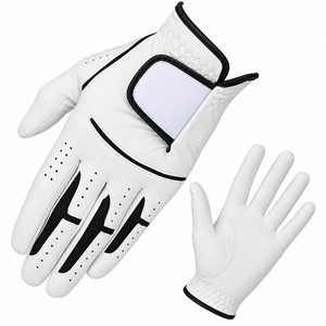Guante de Golf de Piel Cabretta Blanca para Mano Izquierda, Unisex, con Detalles en Camuflaje Verde y Cierre de Velcro - Product Image 5