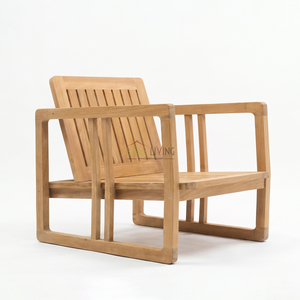 Minimalist Wood <b>Outdoor</b> Felcia Single Seat Garden <b>Sofa</b> Durable Design for Patio Use - Product Image 1